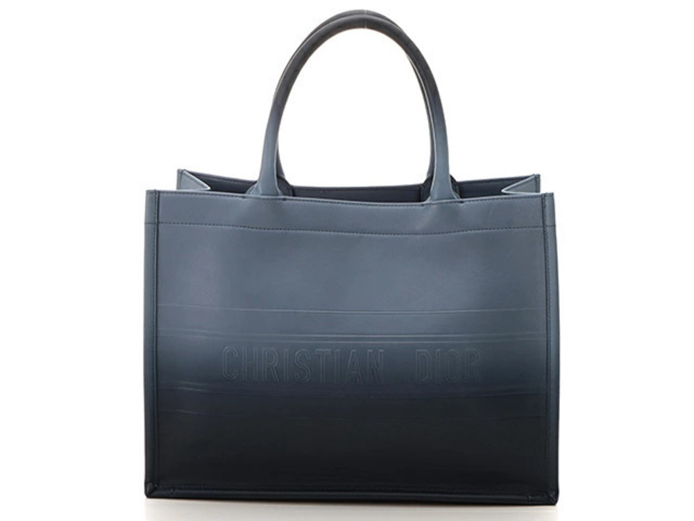 Christian Dior Book Tote Bag Blue Gradient Smooth Calfskin